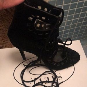 Black open toe Ankle Boot